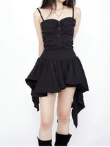 Queen's Shirred Bustier + Asymmetrical Flare Skirt Set