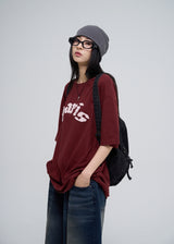 パリスパッチウォッシングオーバーサイズフィット半袖Tシャツ