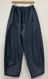 SNAP DENIM BALLOON LONG PANTS 💙🖤2COLOR
