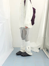 Punch Damage Hooded Knitwear Zip-Up