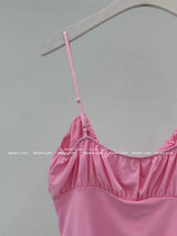 Boleum shirring bustier cropped sleeveless