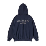 25FW ボーダーラインベーシックロゴフーディージップアップ ダークネイビー