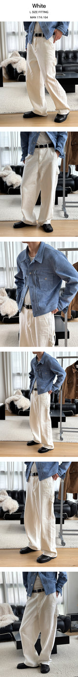 [Unisex] 4season カーペンダーコットンワイドパンツ(4color)