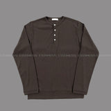 ウィユトムヘンリーネックVネック長袖Tシャツ (3 colors)