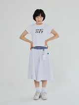 チェックバンディングバミューダパンツ - ライトグレー