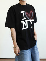 Love NY printing half sleeve 2C