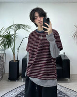 エーダーストライプ半袖Tシャツ