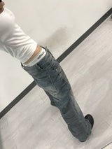 オイルウォッシュローサギングパンツ