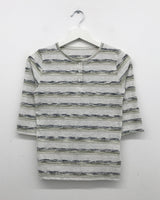 Anti-Henry neck 3/4 sleeve T-shirt