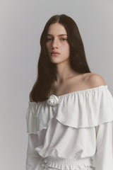 Tulip Off Shoulder Top White