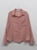 [Unisex] Fomi Linen Check Over Fit Shirt
