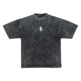 BETREZ OVERSIZED ACID WASH TEE - WHITE LOGO