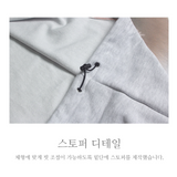 'Shh!' OVER-FIT HOODY_WHITE MELANGE