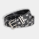Denim Star Eyelet Double Belt