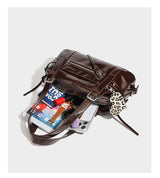 Leopard Print Studded Biker Tote Bag