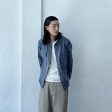 Dual-Pocket Cropped Overshirt