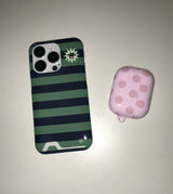 planter stripes card pocket phone case pink