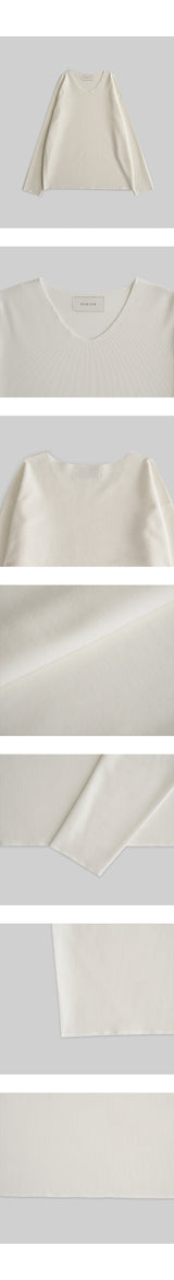VネックベーシックニットTシャツ [ivory]