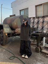 destroy hand hooded long sleeve