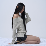LOW-RISE SHORT PANTS (CHARCOAL)