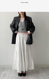 Aco Tiered Flare Long Skirt