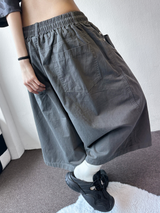 Charles Rivet Cotton Curved Balloon Bermuda Shorts 4color