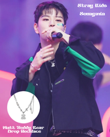 [StrayKids Seungmin , Purplekiss Dissie Pick] Matt Teddy Bear Drop Surgical Necklace