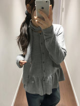 Berre Frill Cardigan + Muffler Set (2color)