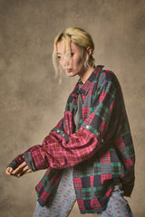 2WAYバックジップチェックシャツ