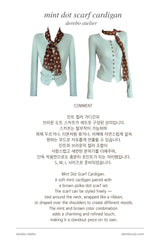 mint dot scarf cardigan