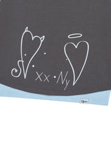 ZIPPER HEART TEE CHARCOAL