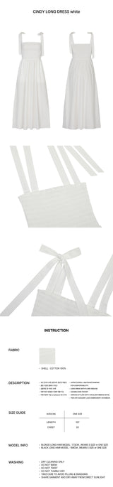 CINDY LONG DRESS white