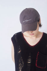 EMBROIDERY WASHED CAP