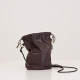 Glazed mini bag - BROWN
