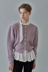 Dot scarf blouse_ivory