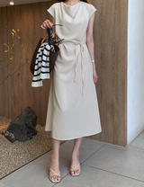 De Mer Drape Shirred Long Dress / 2 colors