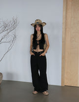 Ethnic Parts Black Wide Pants
