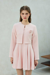 LANI TWEED CARDIGAN / PINK
