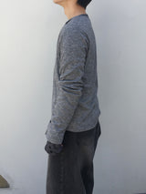 Karu Ribbed Henley Neck Button Long Sleeve 3C