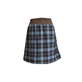 (2color) Knit Pocket Check Mini Skirt