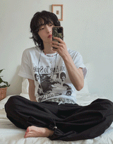 ハッピーピクチャープリンティング半袖Tシャツ