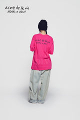 24FW HOSHI X ADLV ワッペン 半袖Tシャツ ピンク