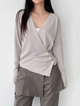 ruffle v neck cardigan
