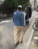 フラワーコレクター ロングスリーブ _ スカイブルー