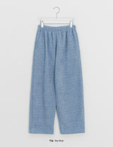 Halka Bokashi Hairy Knit Banding Wide Pants