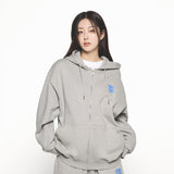 25SS ボックスベーシックロゴフーディージップアップ メランジ