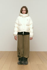 ARCH CHERRY FLEECE MIX CROP DOWN JUMPER [IVORY]
