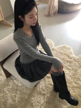 シフォンレイヤードニット