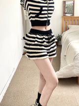 1475. Love stripe cancan mini sk (2color)