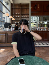 Dimen layering v-neck short sleeve